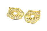 Brass Irregular Charm, Raw Brass Ethnic Charm With 1 Loop, Findings, Charms (33x40x1.2mm) N1023