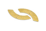 Brass Rectangle Bar, 8 Hammered Raw Brass Rectangle Connectors With 2 Holes (46x9x0.80mm) D934