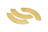 Brass Rectangle Bar, 8 Hammered Raw Brass Rectangle Connectors With 2 Holes (46x9x0.80mm) D934