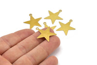 Brass Star Charm, 20 Raw Brass Star Charms (23mm) Brs 493 A0265