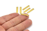 Pirinç Dikdörtgen Bağlantı Parçası, 50 Ham Pirinç Dikdörtgen Bağlantı Parçası, 2 Delikli Geometrik Bulgular (20x4mm) Brs 657 A0270
