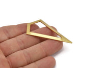 Gold Triangle Pendant, 2 Gold Plated Brass Triangle Pendants, Charms, Earrings (54x28.5x0.8mm) U150 Q0467