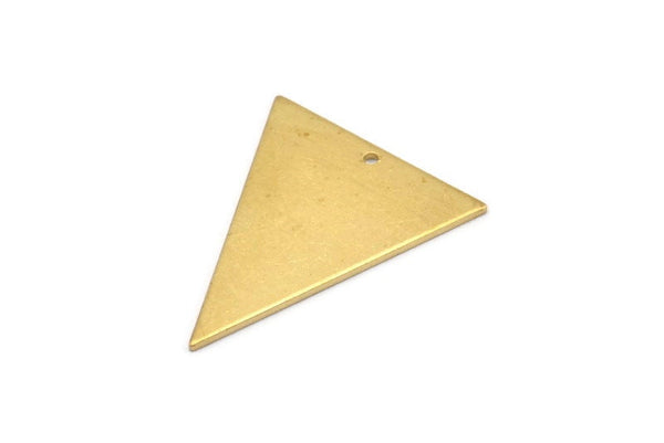 Brass Triangle Pendant, 6 Raw Brass Triangle Charms With 1 Hole, Earrings, Findings (32x27x1mm) D0675