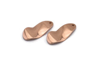 Rose Gold Charm, 4 Rose Gold Plated Brass Wavy Charms With 1 Hole (21x10x0.80mm) D0582 H0747