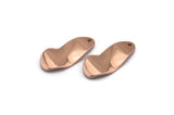 Rose Gold Charm, 4 Rose Gold Plated Brass Wavy Charms With 1 Hole (21x10x0.80mm) D0582 H0747