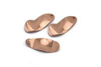 Rose Gold Charm, 4 Rose Gold Plated Brass Wavy Charms With 1 Hole (21x10x0.80mm) D0582 H0747