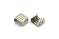 8mm Crimp End, 40 Antique Silver Plated Brass Crimp Findings Without Holes (8x7mm) A0146 H0524