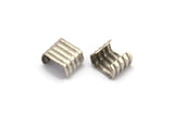 8mm Crimp End, 40 Antique Silver Plated Brass Crimp Findings Without Holes (8x7mm) A0146 H0524
