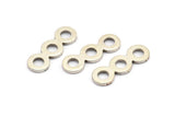Silver Circle Connector, 8 Antique Silver Plated Brass Necklace Connectors, Earrings, Findings (24x8x1.5mm) D1070