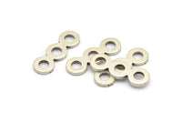 Silver Circle Connector, 8 Antique Silver Plated Brass Necklace Connectors, Earrings, Findings (24x8x1.5mm) D1070