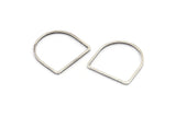 D Shape Rings, 24 Antique Silver Plated Brass D Shape Connectors, Rings  (19x19x1mm) BS 2329 H1177