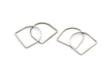 D Shape Rings, 24 Antique Silver Plated Brass D Shape Connectors, Rings  (19x19x1mm) BS 2329 H1177