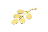 Brass Leaf Charm, 12 Raw Brass Leaf Charms With 1 Loop, Charm Pendants (37x20x0.60mm) A3150