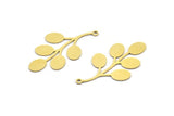 Brass Leaf Charm, 12 Raw Brass Leaf Charms With 1 Loop, Charm Pendants (37x20x0.60mm) A3150