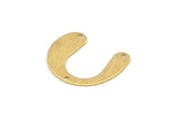 Brass Geometric Charm, 24 Raw Brass Textured U Shaped Pendants With 3 Holes, Charms, Findings (20x24x0.60mm) D908