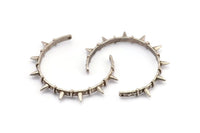Antique Silver Spike Pendant, 2 Antique Silver Plated Spike Pendants with 2 Holes, Jewelry Findings (103x6.5x5x1.7mm) V038 H0290