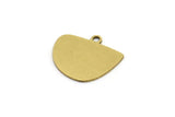 Semi Circle Charm, 12 Raw Brass Irregular Shaped Semi Circle Charms With 1 Loop, Pendant Charms (14x16x0.60mm) A3154