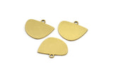Semi Circle Charm, 12 Raw Brass Irregular Shaped Semi Circle Charms With 1 Loop, Pendant Charms (14x16x0.60mm) A3154
