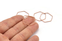 Altıgen Yüzük Tılsımı, 12 Gül Altın Kaplama Pirinç Altıgen Şekilli Yüzük Tılsımı (22x0,80 mm) BS 1176 Q0485