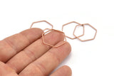 Altıgen Yüzük Tılsımı, 12 Gül Altın Kaplama Pirinç Altıgen Şekilli Yüzük Tılsımı (22x0,80 mm) BS 1176 Q0485