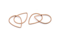 Gül Altın Damla Konnektörü, 12 Gül Altın Kaplama Pirinç Damla Konnektörü (17x25x0,8 mm) BS 1136 Q0639