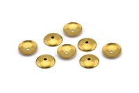 Round Bead Caps, 500 Raw Brass Bead Caps with Middle Hole (10mm) Brs 99 A0229