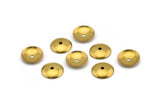 Round Bead Caps, 500 Raw Brass Bead Caps with Middle Hole (10mm) Brs 99 A0229
