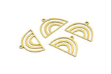 Semi Circle Charm, 24 Raw Brass Semi Circle Charms With 1 Loop, Pendant Charms (22x14x0.60mm) A3177