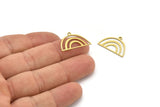 Semi Circle Charm, 24 Raw Brass Semi Circle Charms With 1 Loop, Pendant Charms (22x14x0.60mm) A3177