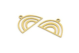 Semi Circle Charm, 50 Raw Brass Semi Circle Charms With 1 Loop, Pendant Charms (18x12x0.60mm) A3178