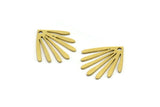 Brass Fringed Charm, 24 Raw Brass Fringed Charms With 1 Hole (17x15x0.60mm) A3194