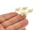 Brass Star Charm, 24 Raw Brass Star Charms With 2 Loops, Connectors (19x15x0.60mm) A3234