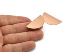 Rose Half Moon, 2 Rose Gold Plated Brass Textured Semi Circle Blanks With 1 Hole, Charms, Earrings, Pendants (36x18x0.60mm) D0746
