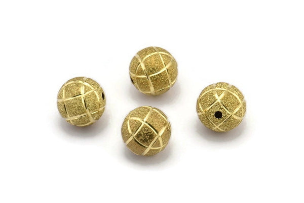 Brass Ball Bead, 24 Raw Brass Spacer Beads, Findings (12mm) D968