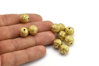 Brass Ball Bead, 24 Raw Brass Spacer Beads, Findings (12mm) D968