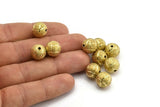 Brass Ball Bead, 24 Raw Brass Spacer Beads, Findings (12mm) D968