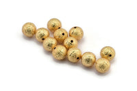 Gold Ball Bead, 6 Gold Plated Brass Spacer Beads, Findings (12mm) D968 Q0925