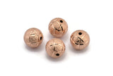 Rose Gold Ball Bead, 6 Rose Gold Plated Brass Spacer Beads, Findings (12mm) D968 Q0925