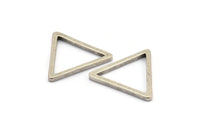 Silver Triangle Charm - 12 Antique Silver Plated Triangle Charms (27x2mm) D0014 H0385