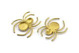 Brass Spider Charm, Raw Brass Spider Charms With 1 Loop, Pendants, Findings (46x40mm) N1016