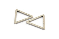 Silver Triangle Charm - 12 Antique Silver Plated Triangle Charms (27x2mm) D0014 H0385