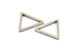 Silver Triangle Charm - 12 Antique Silver Plated Triangle Charms (27x2mm) D0014 H0385