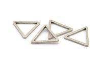 Silver Triangle Charm - 12 Antique Silver Plated Triangle Charms (27x2mm) D0014 H0385