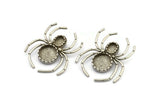 Silver Spider Charm, Antique Silver Plated Brass Spider Charms With 1 Loop, Pendants, Findings (46x40mm) N1016 Q0720