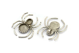 Silver Spider Charm, Antique Silver Plated Brass Spider Charms With 1 Loop, Pendants, Findings (46x40mm) N1016 Q0720