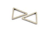 Gümüş Üçgen Charm - 6 Antik Gümüş Kaplama Üçgen Charm (27x2mm) D0014 H0385