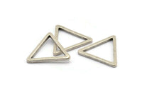 Gümüş Üçgen Charm - 6 Antik Gümüş Kaplama Üçgen Charm (27x2mm) D0014 H0385