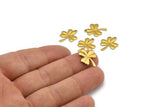 Maple Leaf Blank, 24 Raw Brass Clover Blanks With 1 Loop (17x14x0.6mm)  A0796