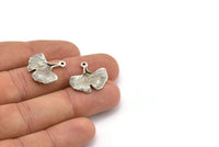 Gingko Yaprağı Kolye, 5 Antik Gümüş Kaplama Pirinç Yaprak Tılsımı (20x21mm) N0394