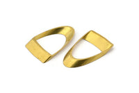 Brass Half Circle  - 24 Raw Brass Semi Circle Thick Cut Connectors (8x16x0.4x2x25mm) D0061